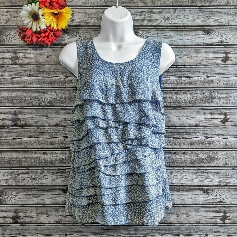 Ann Taylor | Petite Layered Marbled Tank | PS